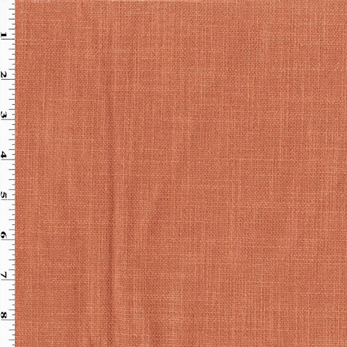 Apricot Orange Slubbed Plain Woven Decorating Fabric DFW62059