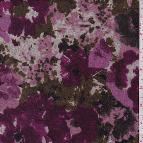 Purple/Pink/Olive Floral Sweater Knit