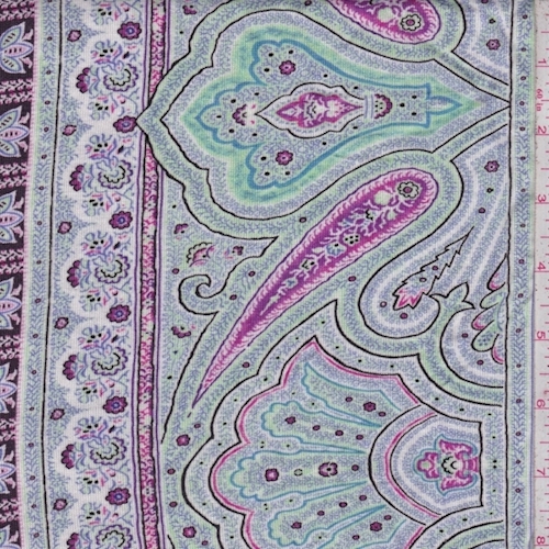 Mint/Fuchsia Multi Stylized Rayon Jersey Knit