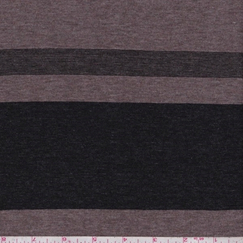 Mocha/Black/Oatmeal Varied Stripe Jersey Knit