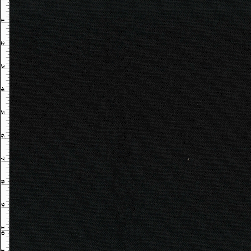 Midnight Black Linen/Cotton Canvas Home Decor Fabric