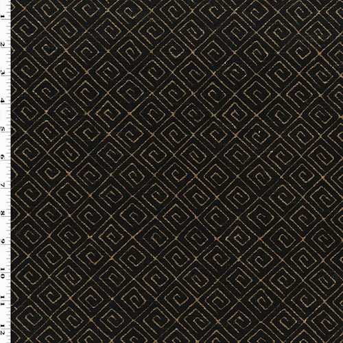Deep Brown Abstract Diamond Printed Dobby Decorating Fabric