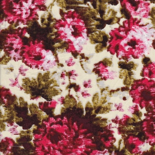 Pale Yellow/Coral Red Floral Poplin