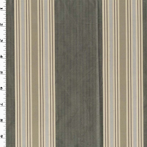 Taupe Gray/Beige Stripe Taffeta Woven Decorating Fabric