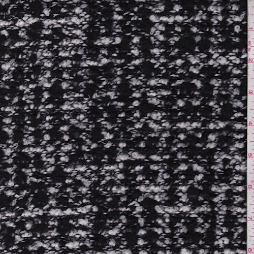 Black/White Wool Blend Boucle Sweater Knit