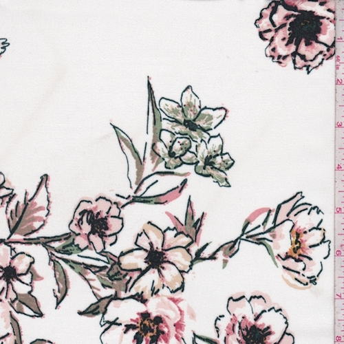 White/Champagne Pink Dogwood Crepe Faille