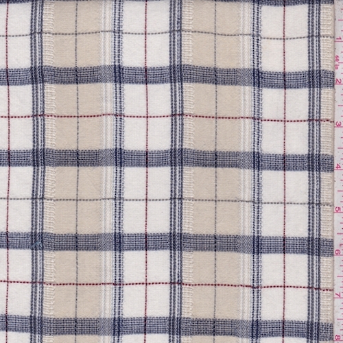 Natural/White/Navy Plaid Gauze Shirting