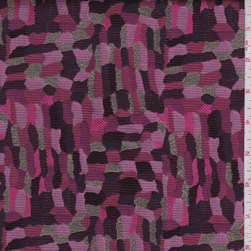 Magenta/Plum/Gold Abstract Jacquard Taffeta