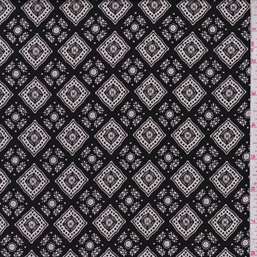 Black/White Diamond Rayon Crinkle
