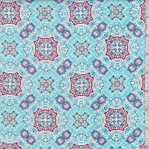 Turquoise Medallion Rayon Crinkle