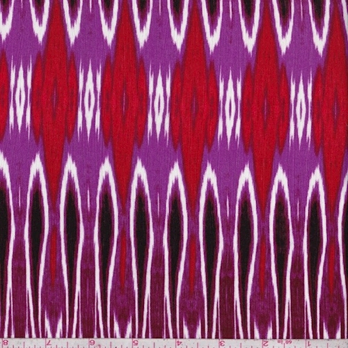 Magenta/Ruby Flamestitch Diamond Rayon Crinkle