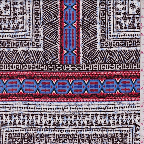 White/Espresso Deco Tile Rayon Crinkle