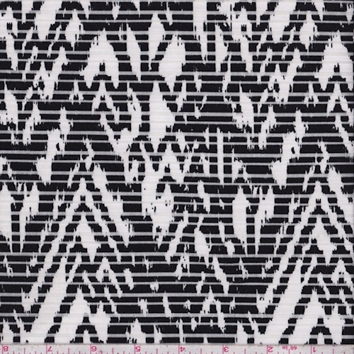 Black/White Ikat Burnout Activewear Knit