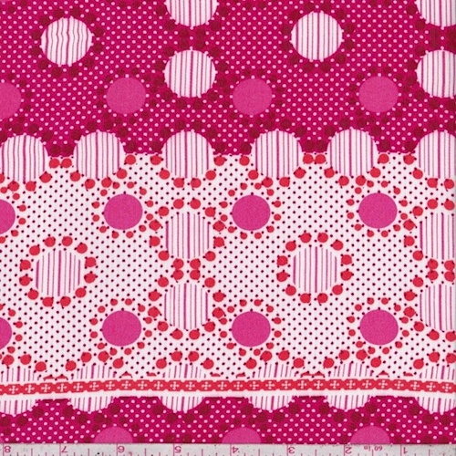 Berry/White Deco Polka Dot Stripe Rayon Challis