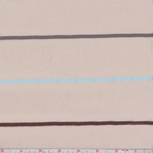 Beige/Turquoise/Mocha Stripe Interlock Knit