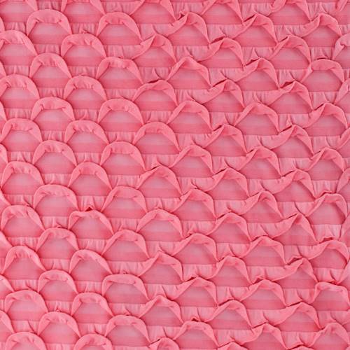 *3 YD PC--Coral Pink Scallop Ruffle Knit