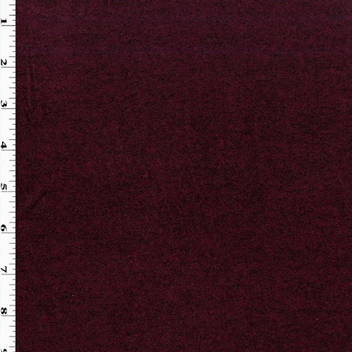 Wine Red/ Black 1x1 Brushed Jersey Knit DFW11855