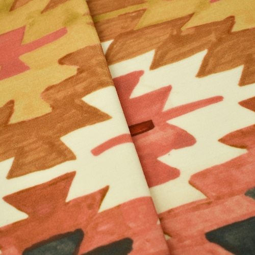 Red/Multi Valdese Tribal Printed Velveteen Decor Fabric