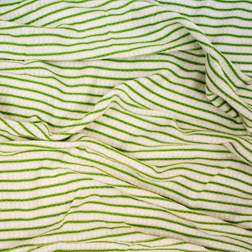 Grass Green Striped Crinkle Jersey Knit DFW11724