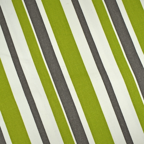 Green/Gray/White Stripe Printed Canvas Decorating Fabric