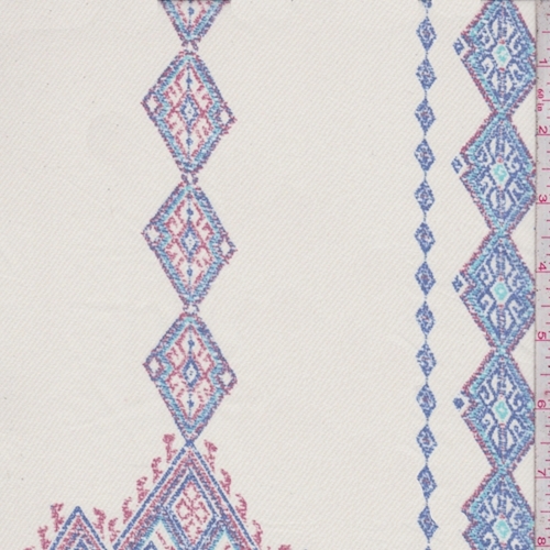 Beige/Ink/Brick Southwest Silk Chiffon Fabric