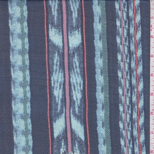 Navy/Sky Floral Tile Silk Chiffon Fabric