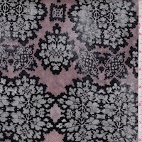 Turquoise/Blush Moroccan Tile Silk Chiffon Fabric