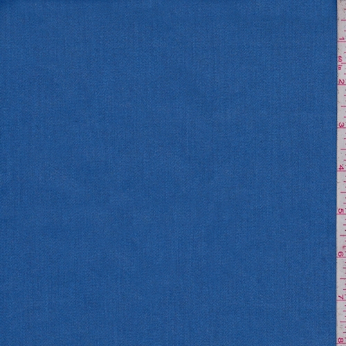 Bright Blue Coated Stretch Twill Fabric