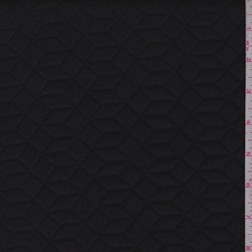 Black Geo Quilted Knit Fabric