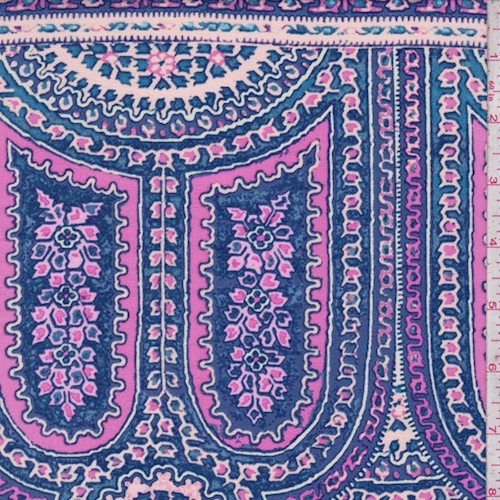 Blue/Orchid Moroccan Silk Crepe de Chine Fabric