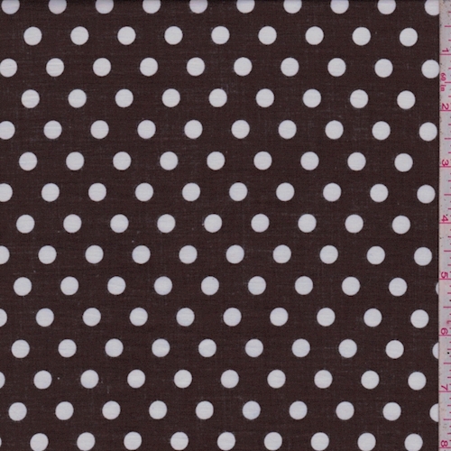 Chocolate/White Dot Cotton Fabric