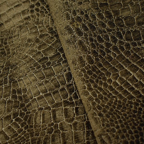 Brown Velvetlike Chenille Crocodile Texture Decor Fabric DFW60686