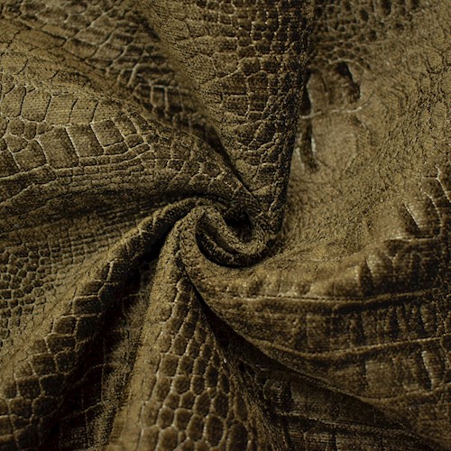 Brown Velvetlike Chenille Crocodile Texture Decor Fabric DFW60686