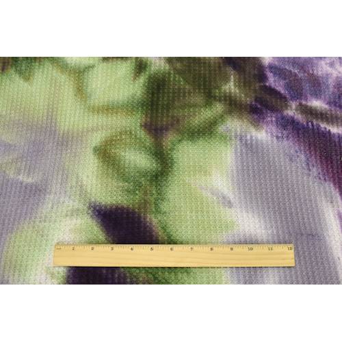 *2 3/4 YD PC-Lavender/Sage/Eggplant Tie Dye Waffle Knit