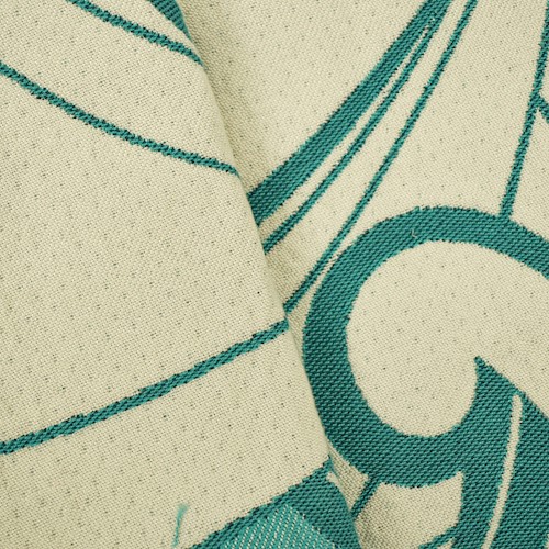 Teal/Ivory Abstract Scroll Double Jacquard Decorating Fabric DFW60649