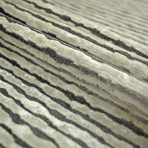 Gunmetal/Soft Gray Organic Stripe Velvet Decorating Fabric DFW60601