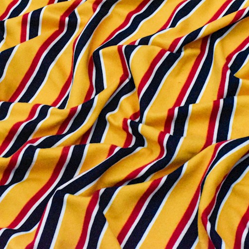 Navy/Multi Stripe ITY Double Brushed Jersey Knit Fabric DFW12168