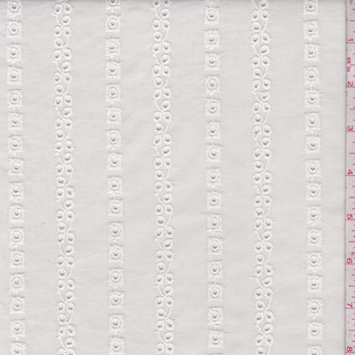 Cream Eyelet Deco Stripe Cotton