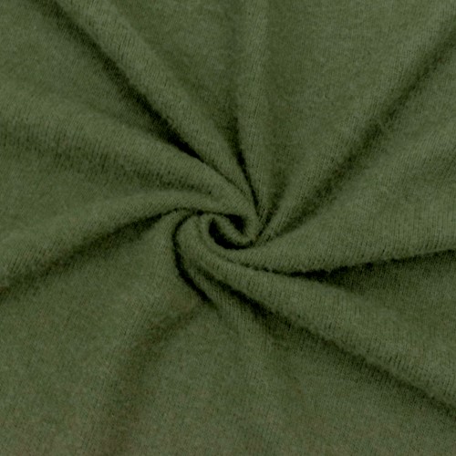 Army Green Brushed Sweater Stretch Jersey Knit Fabric DFW12248