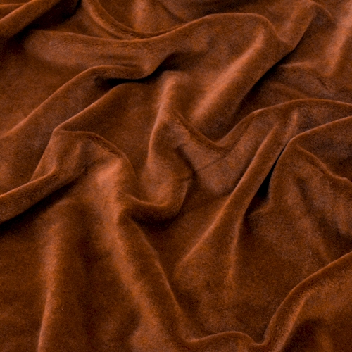 Tawny Brown Soft Stretch Velour Knit Fabric
