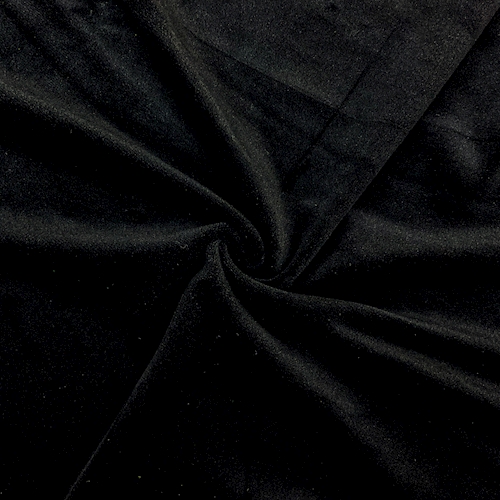 Night Black Soft Stretch Velour Knit Fabric
