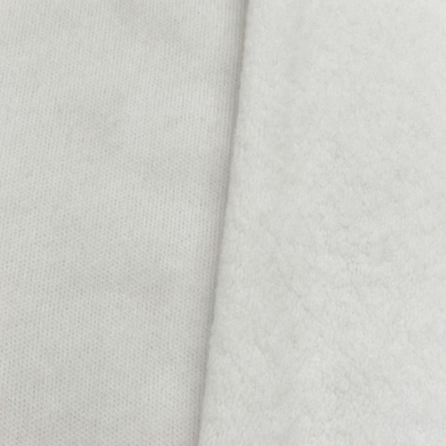 White Famous Make Sweatshirt Fleece Stretch Yogawear Fabric DFW12076