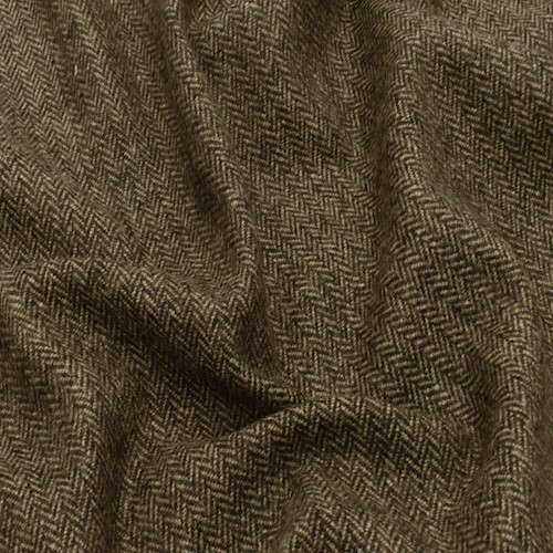 Beige/Brown/Black Wool Blend Herringbone Woven Fabric APS00873