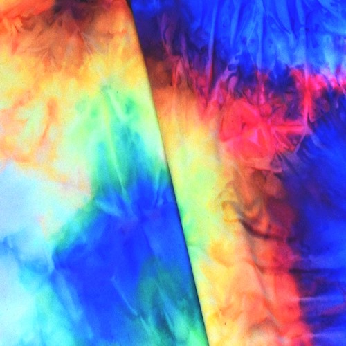 Neon/Yellow/Multi Tie Dye Activewear Knit Fabric APS001248