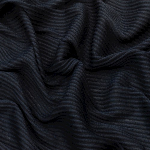 Midnight Black Corduroy-Like Textured Knit Fabric APS001167