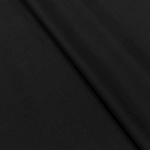Lava Black Wool Blend Pinstripe Twill Suiting Fabric APS00986