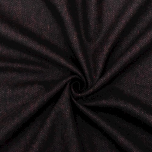 Maroon Red/Black Wool Blend Herringbone Jacketing Fabric APS001055