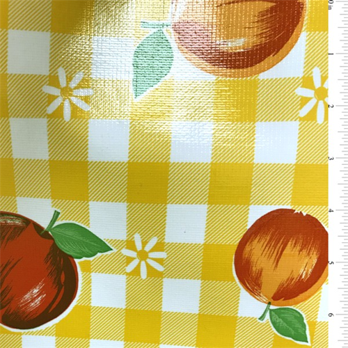 Yellow Check Oilcloth