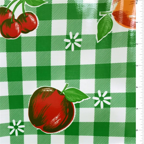 Green Check Oilcloth