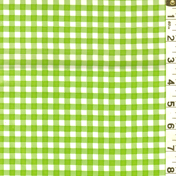 Green/White Check Oilcloth Roll OC042R